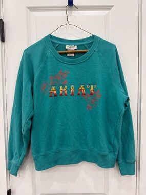 Ariat Teal Crewneck Sweatshirt with Multicolor Floral Logo